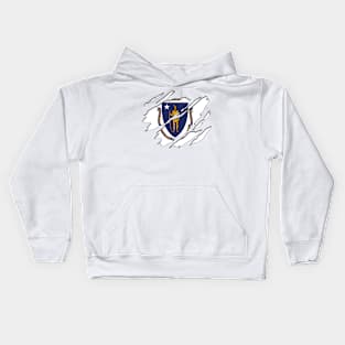 Tear Away Massachusetts Flag Kids Hoodie